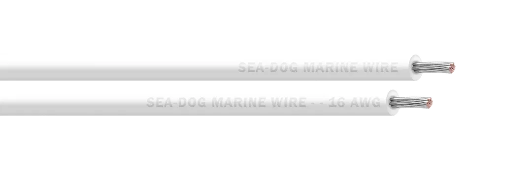 8016052 – SEA DOG Primary Wire, Stranded Conductor 16 Gauge White 100 Foot Spool Tinned Copper Conductor/ PVC Insulat...